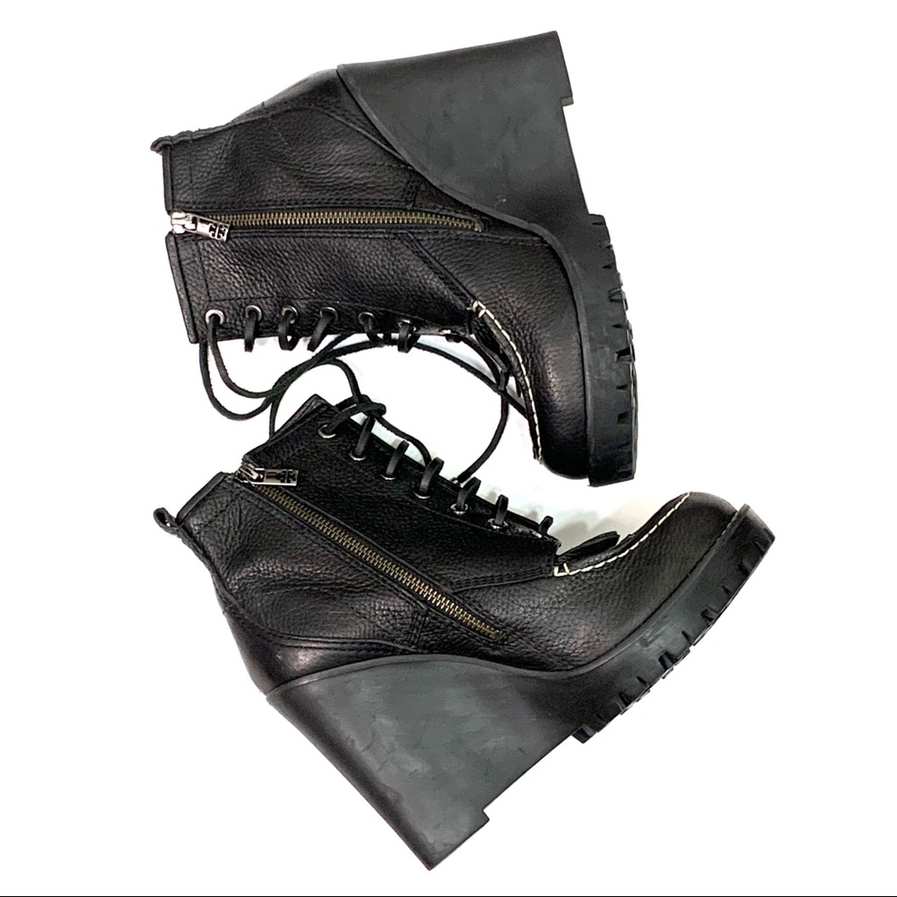 Tory Burch Lace Up Combat Wedge Boots